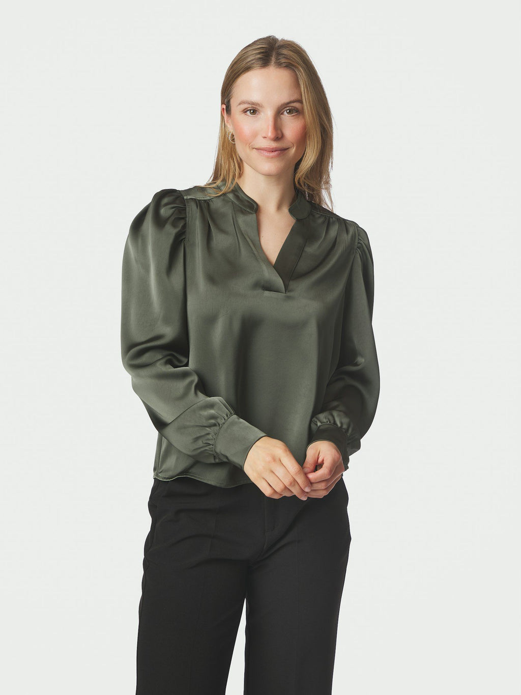 Neo Noir Rosslyn Heavy Sateen Blouse(+Farver)