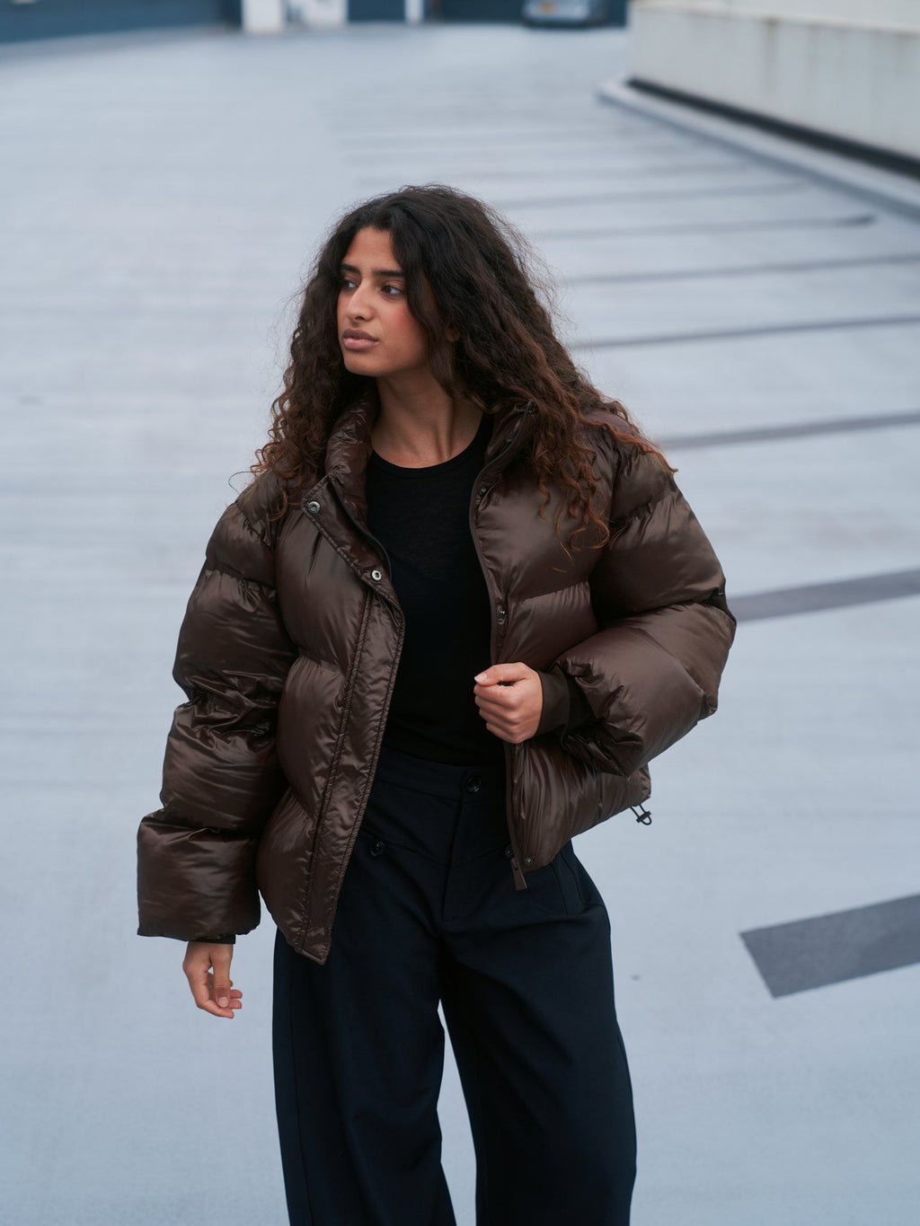 Neo Noir Rhea Shinny Jacket