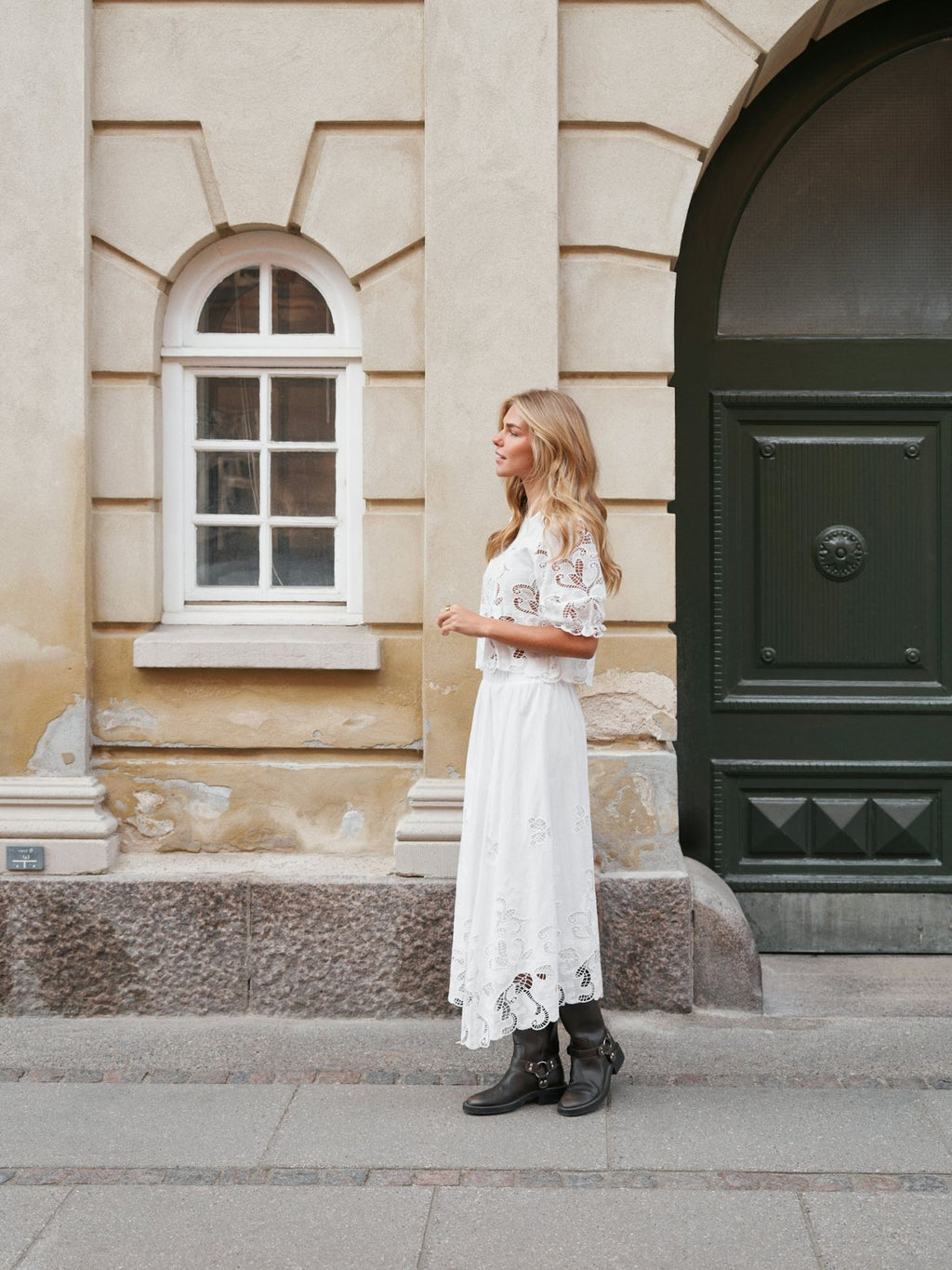 Neo Noir Yara Long Emb. Skirt