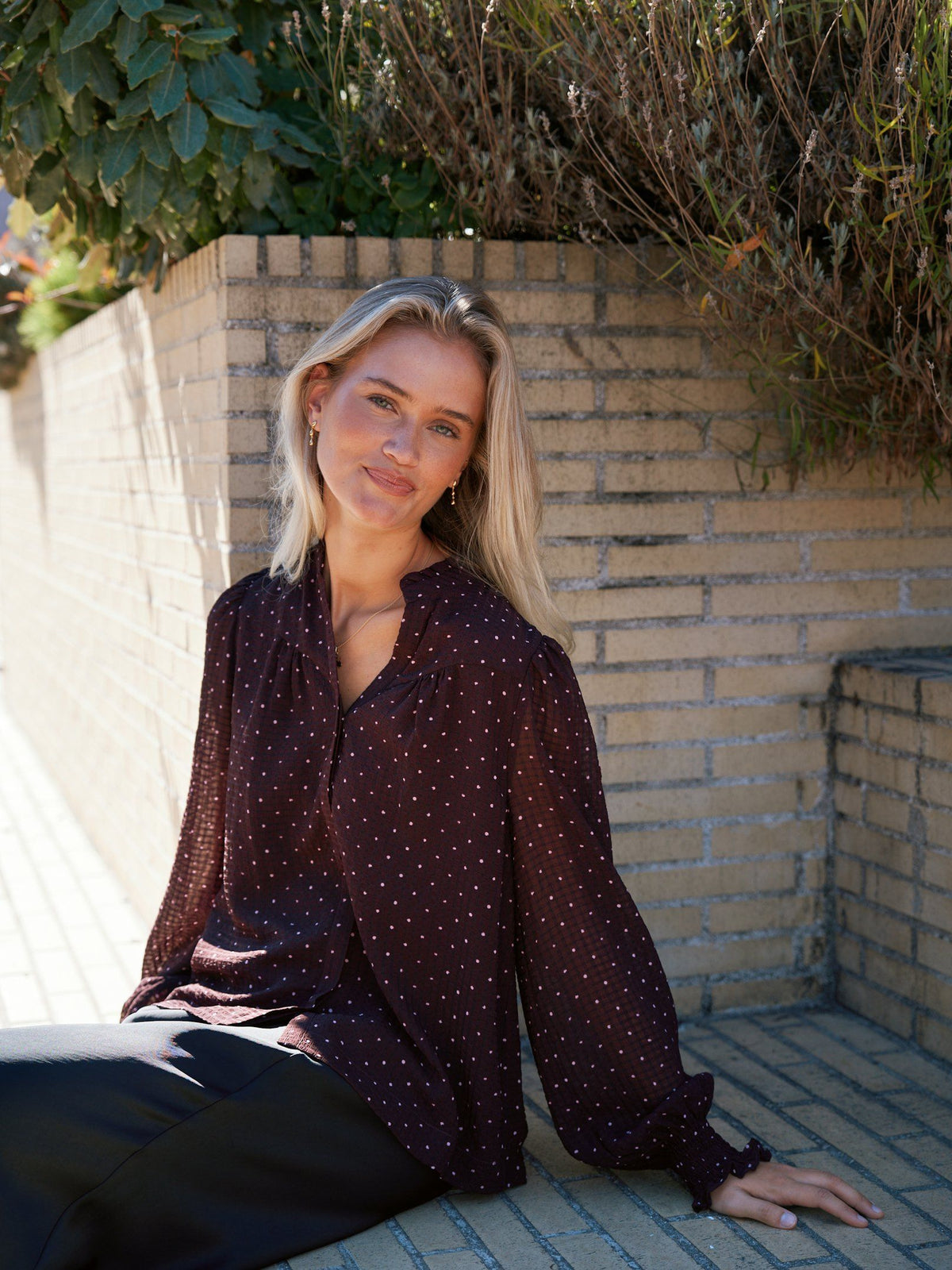 Neo Noir Astrida Dot Blouse