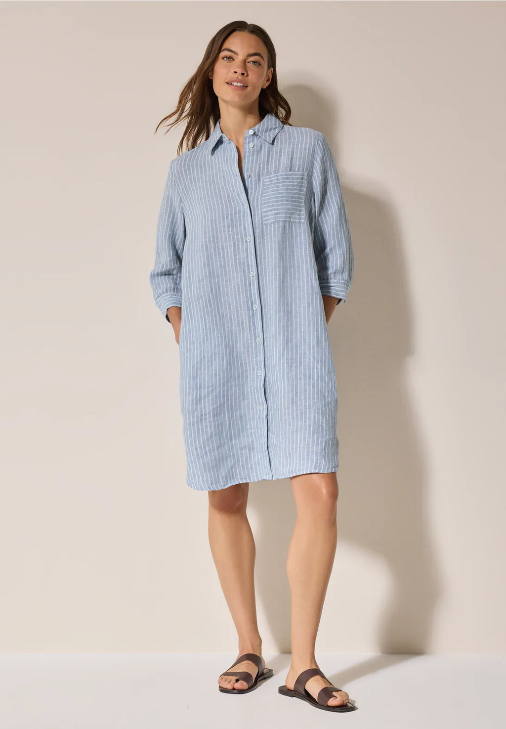 Cecil Linen Striped Dress