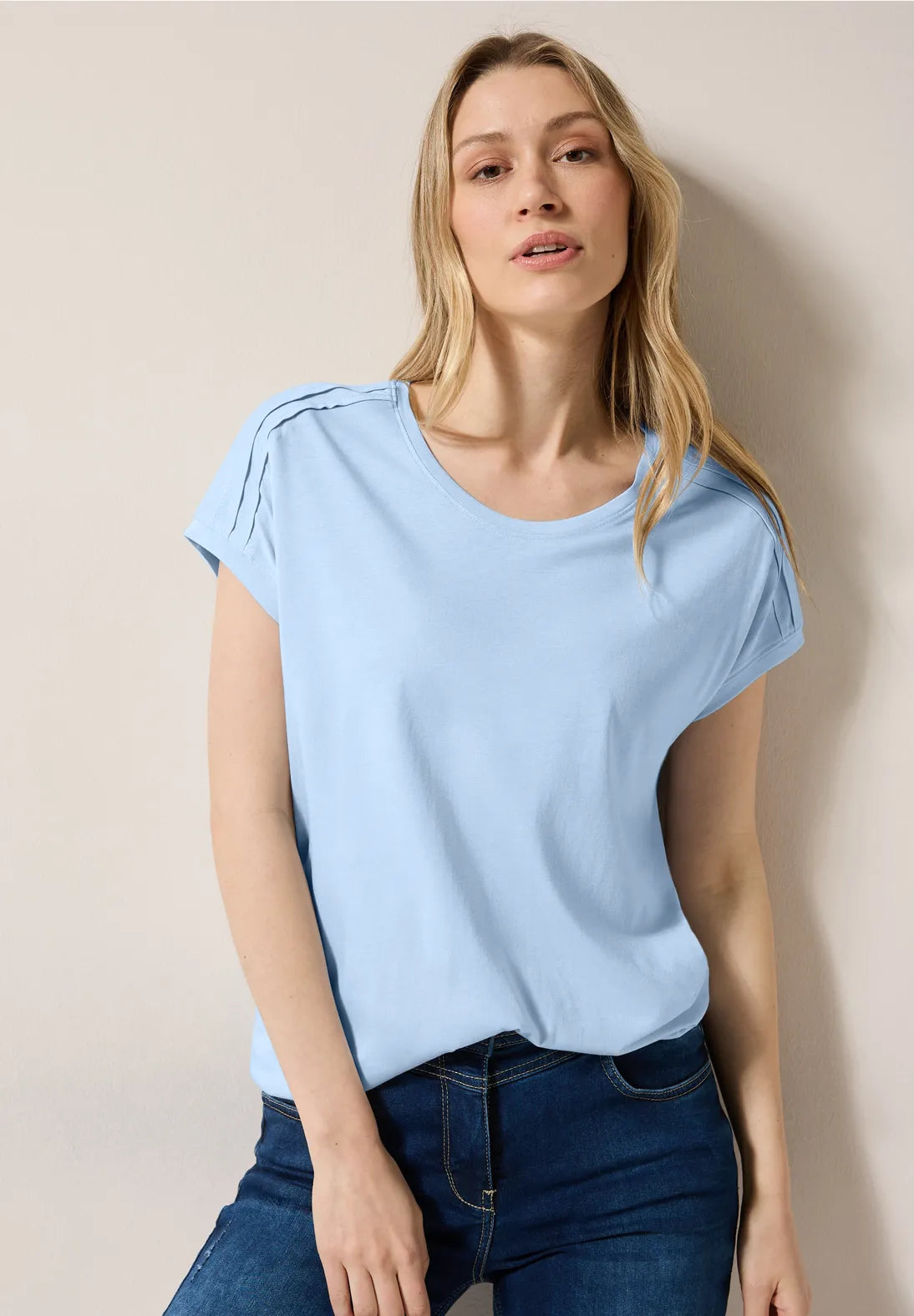 Cecil NOS Solid deco shouldershirt (+Farver)