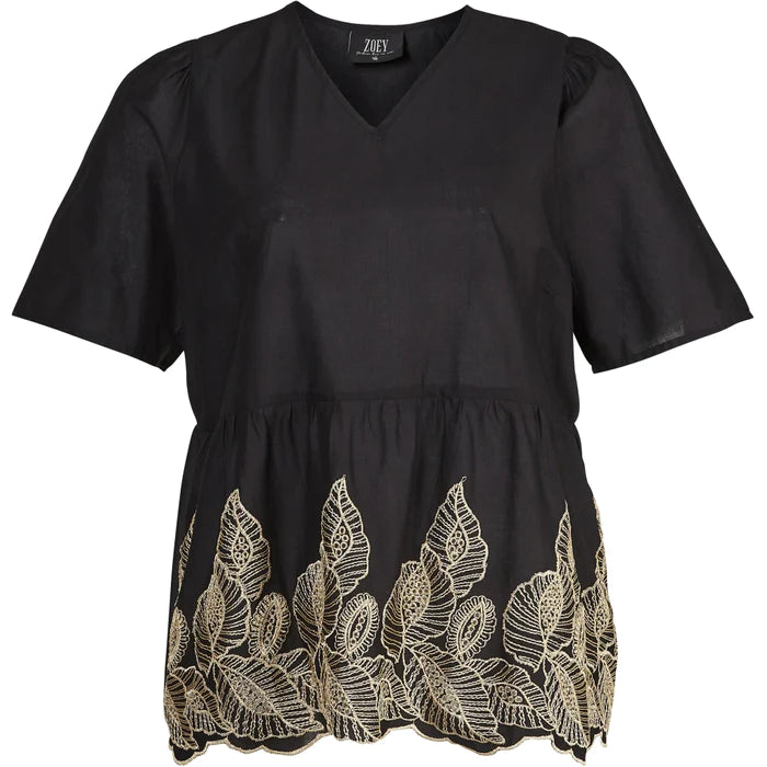 Zoey Gold Embroidery Blouse