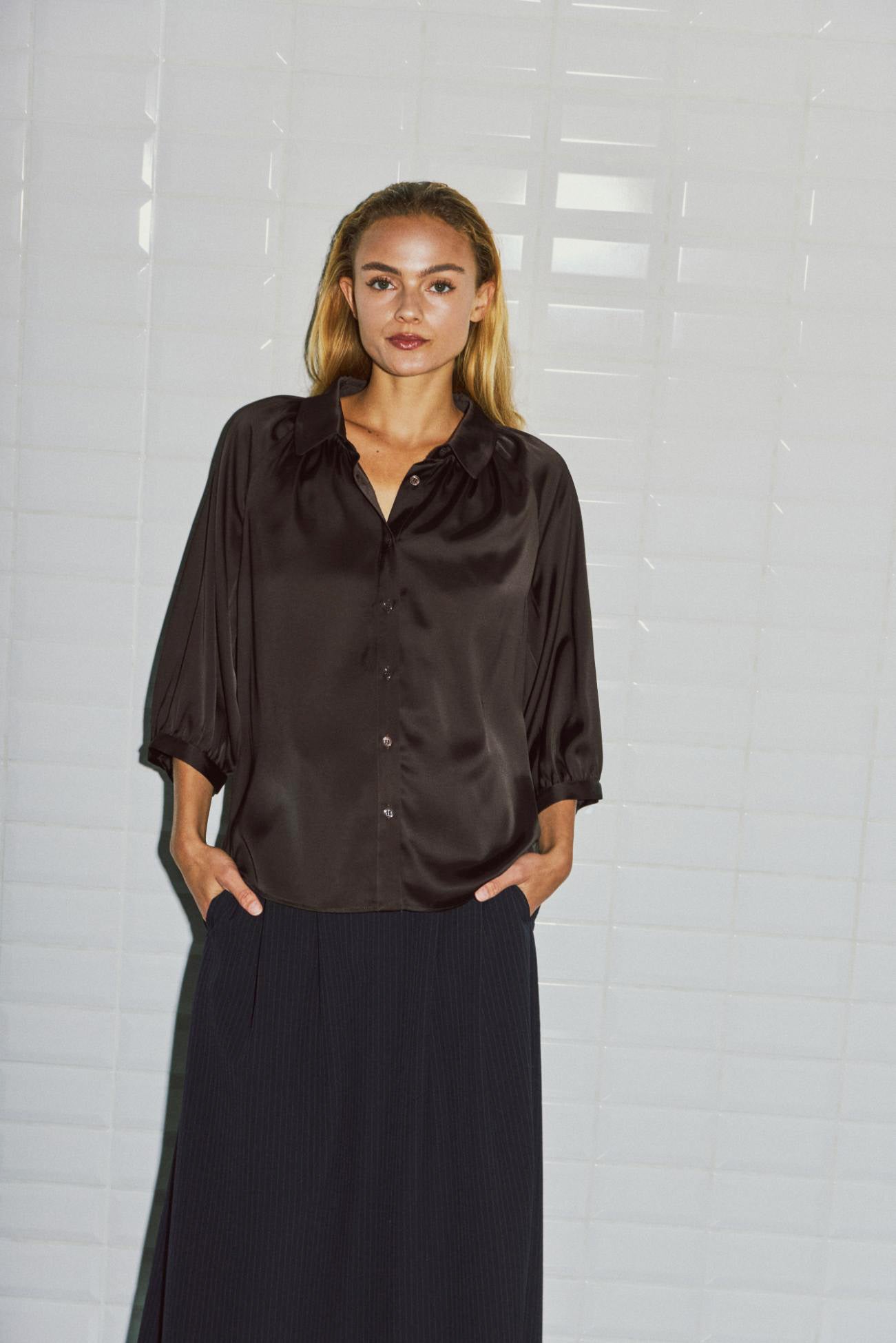WithBlack Dagmar Sateen Top