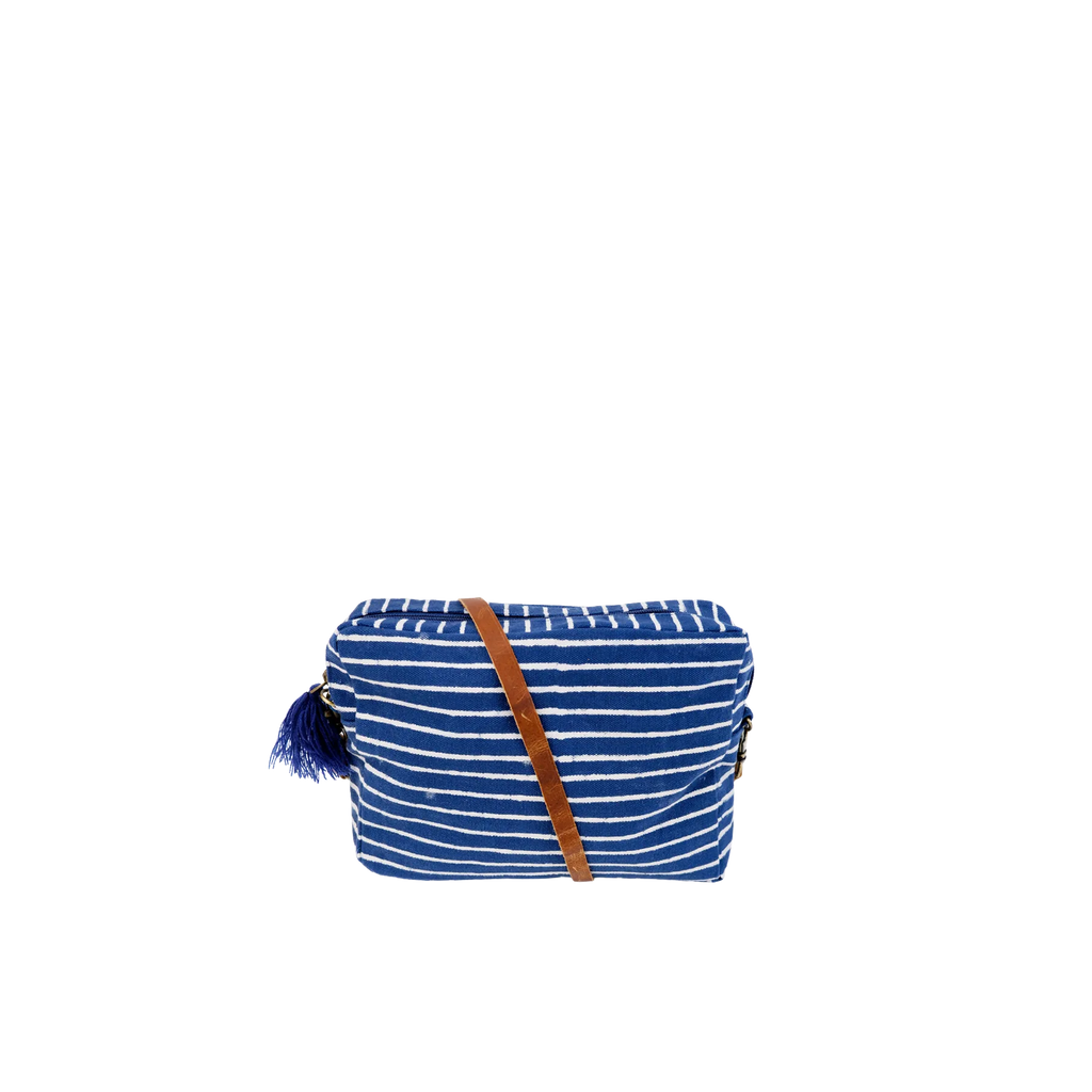 Black Colour Striped Bag