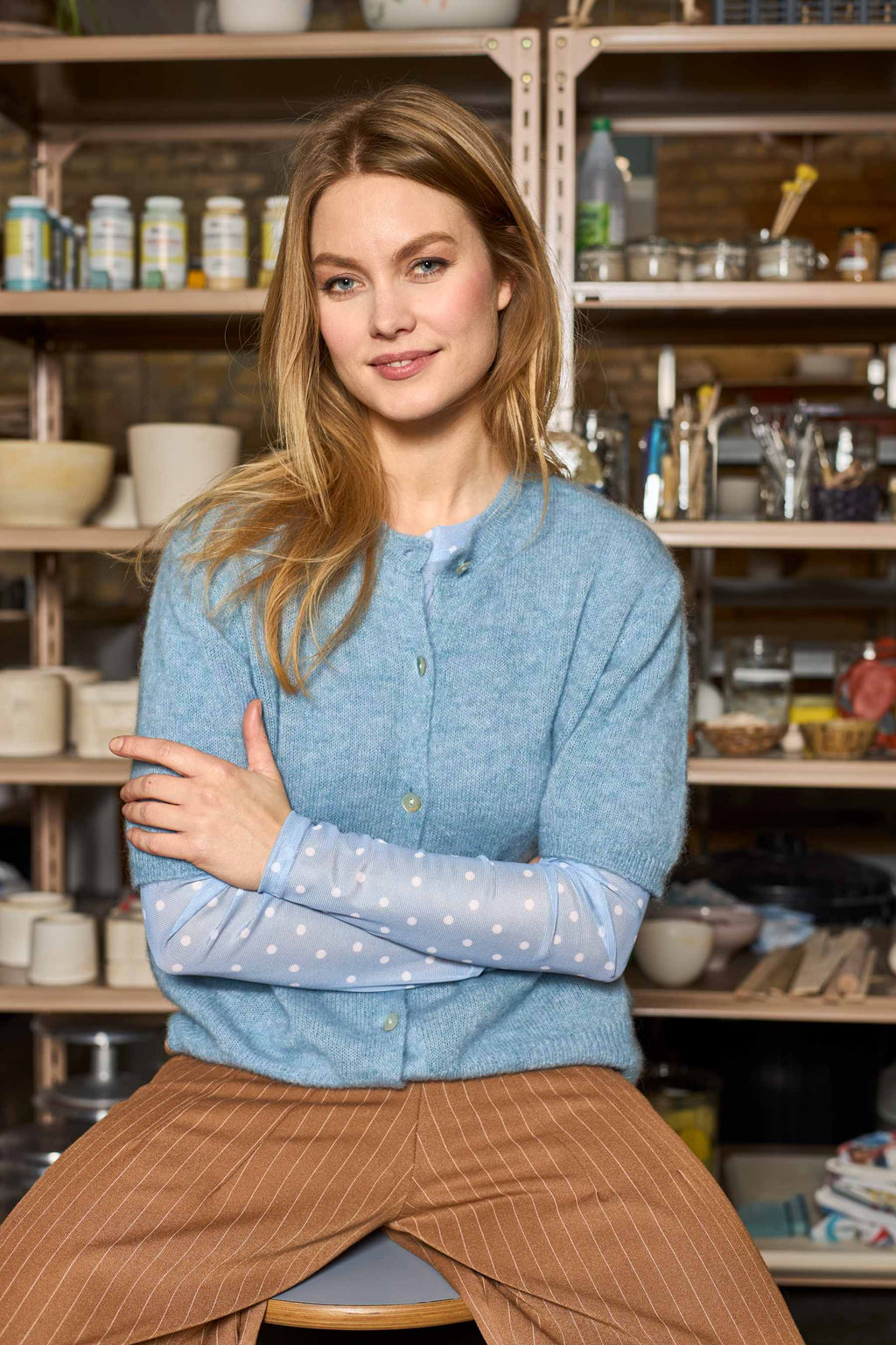 Black Colour Dell SS Cardigan (+Farver)
