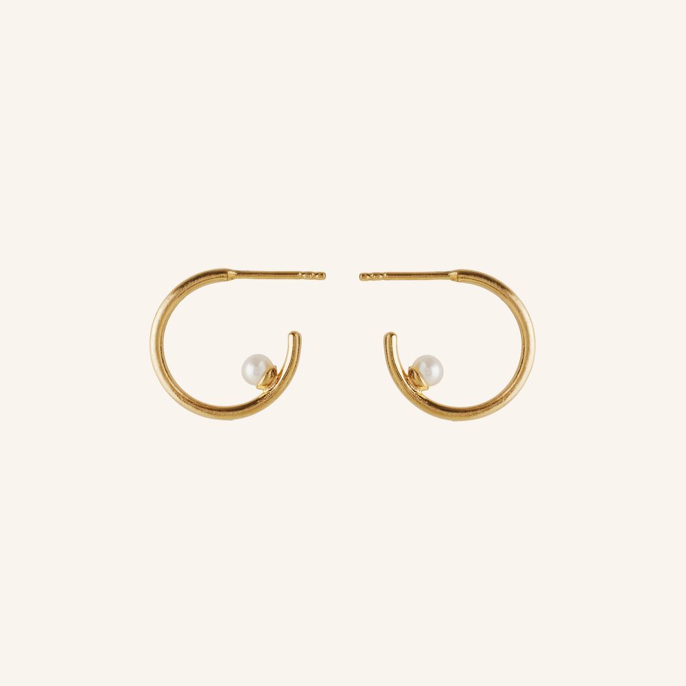 Pernille Corydon Pearl Globe Hoops 16mm (+Farver)