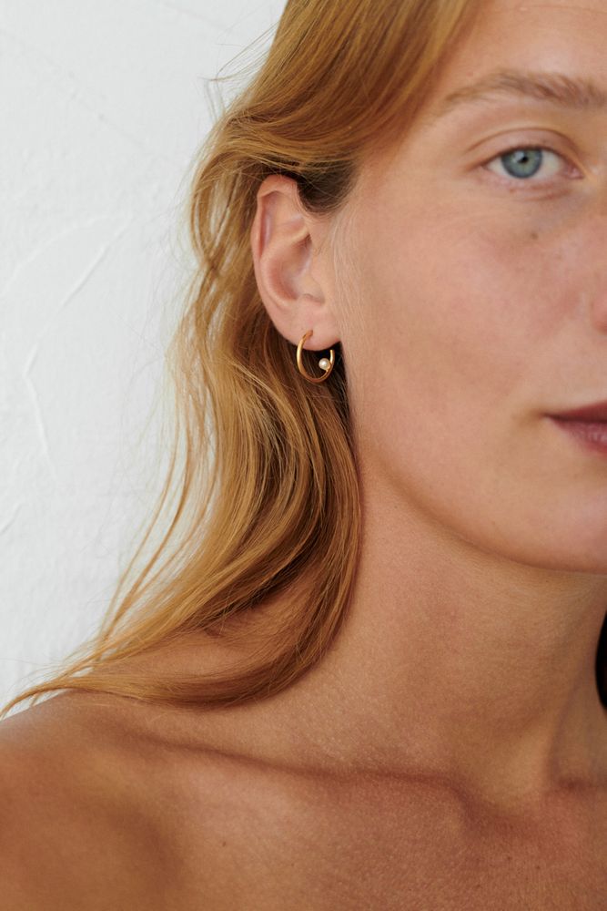 Pernille Corydon Pearl Globe Hoops 16mm (+Farver)