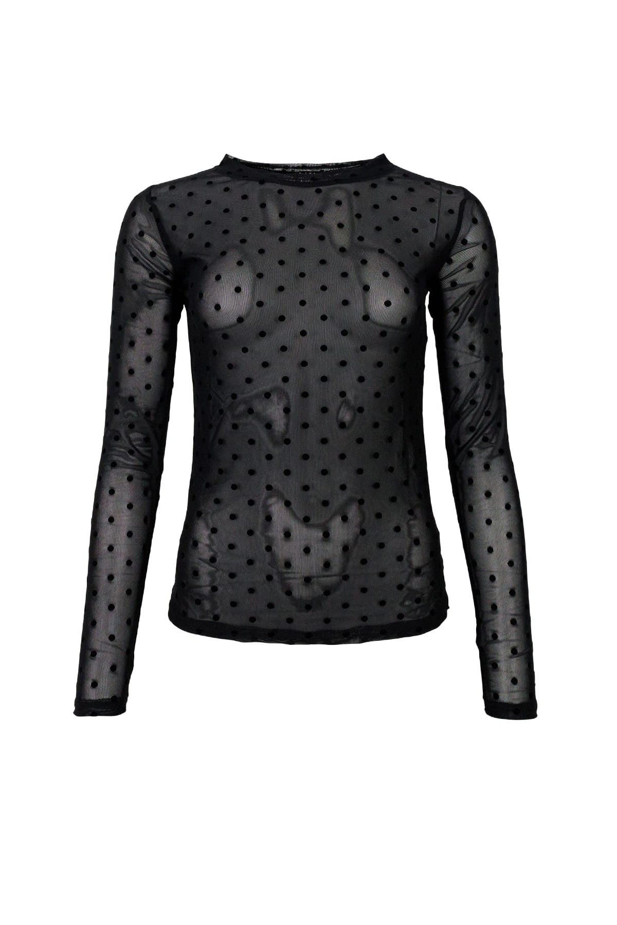 Black Colour Jennie Dot Mesh