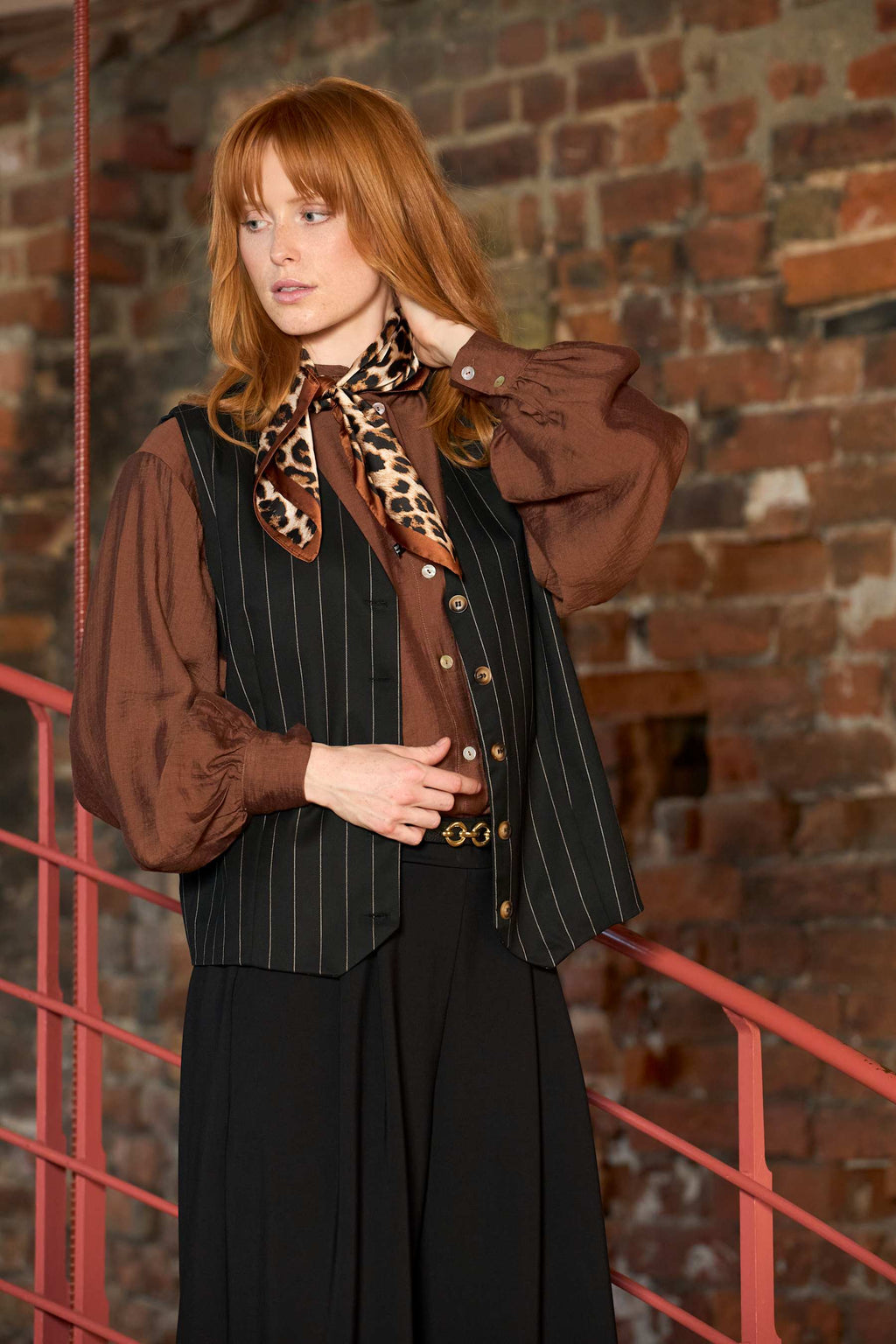 Black Colour Nira Mini Scarf golden ring
