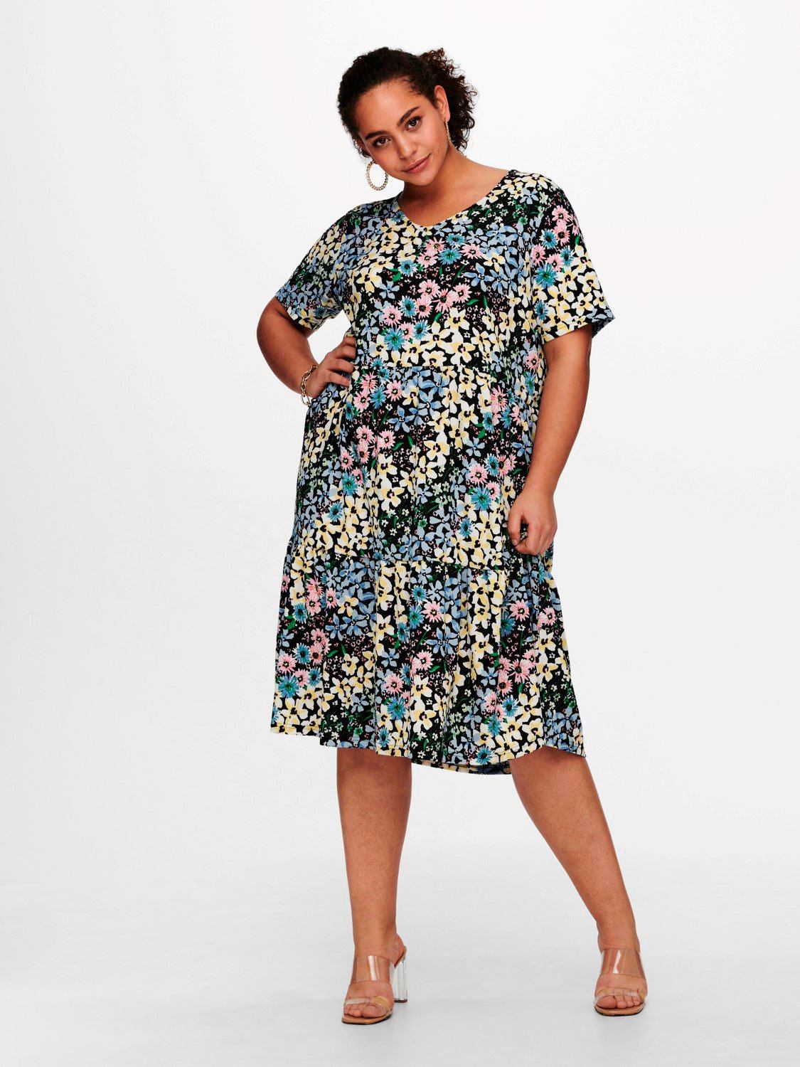 ONLY CARMAKOMA Carvaga SS KNEE DRESS