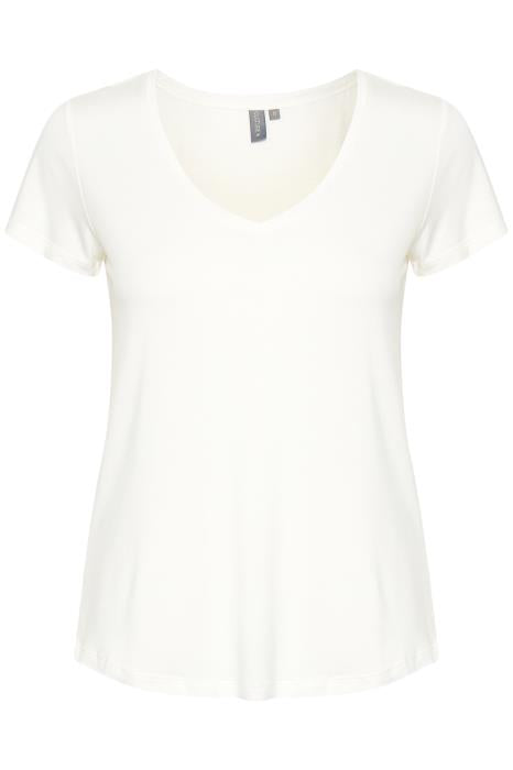 POPPY V-NECK T-SHIRT CULTURE (+FARVER) SPRING GARDENIA / XXL Seminkjole