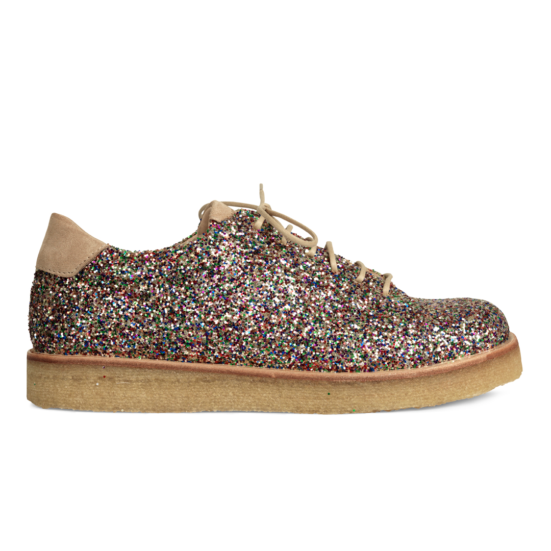 Angulus Sneaker i glitter plateausål
