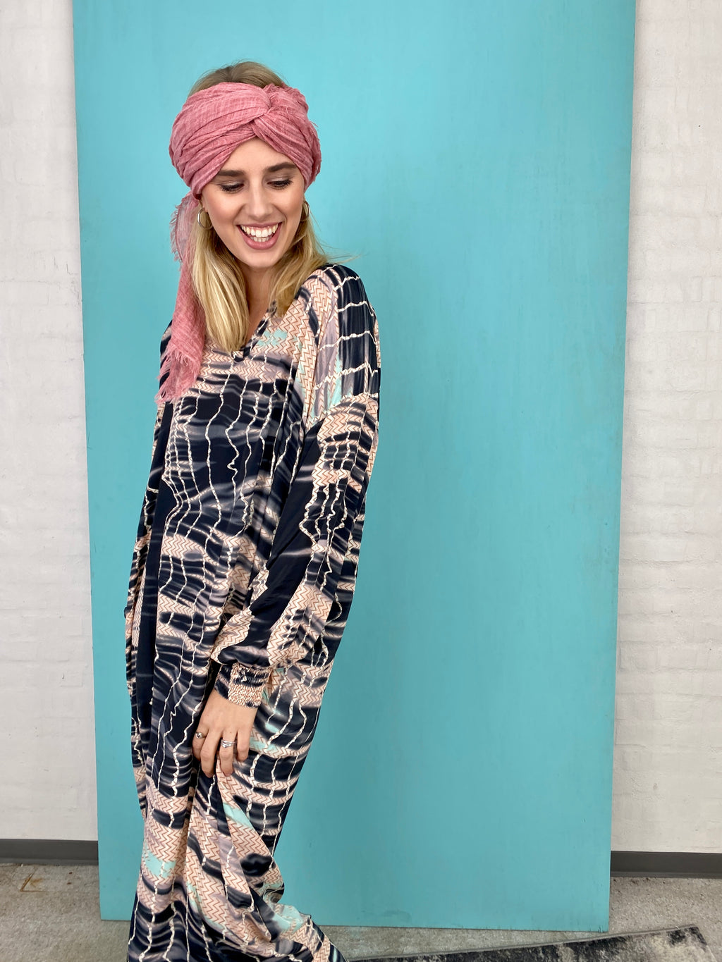 Black Colour Pixi Batik Kaftan Dress(+Farver)