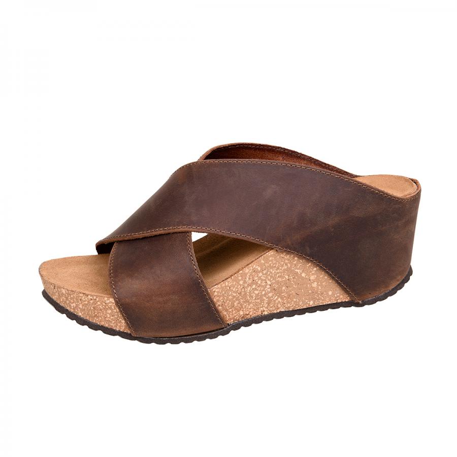SANDAL SLIPPERS BELLA MODA (+FARVER) DARK BROWN / 36 Seminkjole