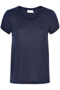 ANNA O-NECK T-SHIRT KAFFE (+FARVER) MARINE / XS Seminkjole