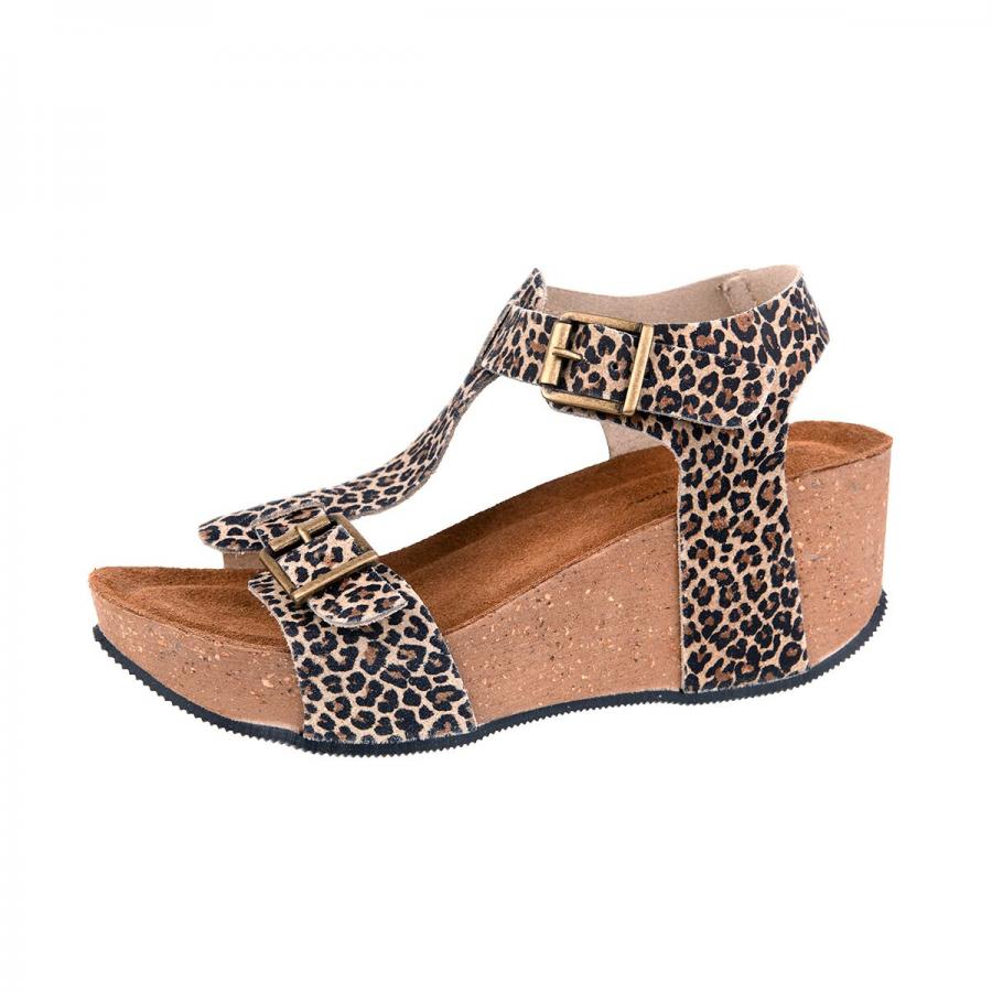 SANDAL DOUB. SP&AElig;NDE BELLA MODA (+FARVER) LEOPARD / 36 Seminkjole