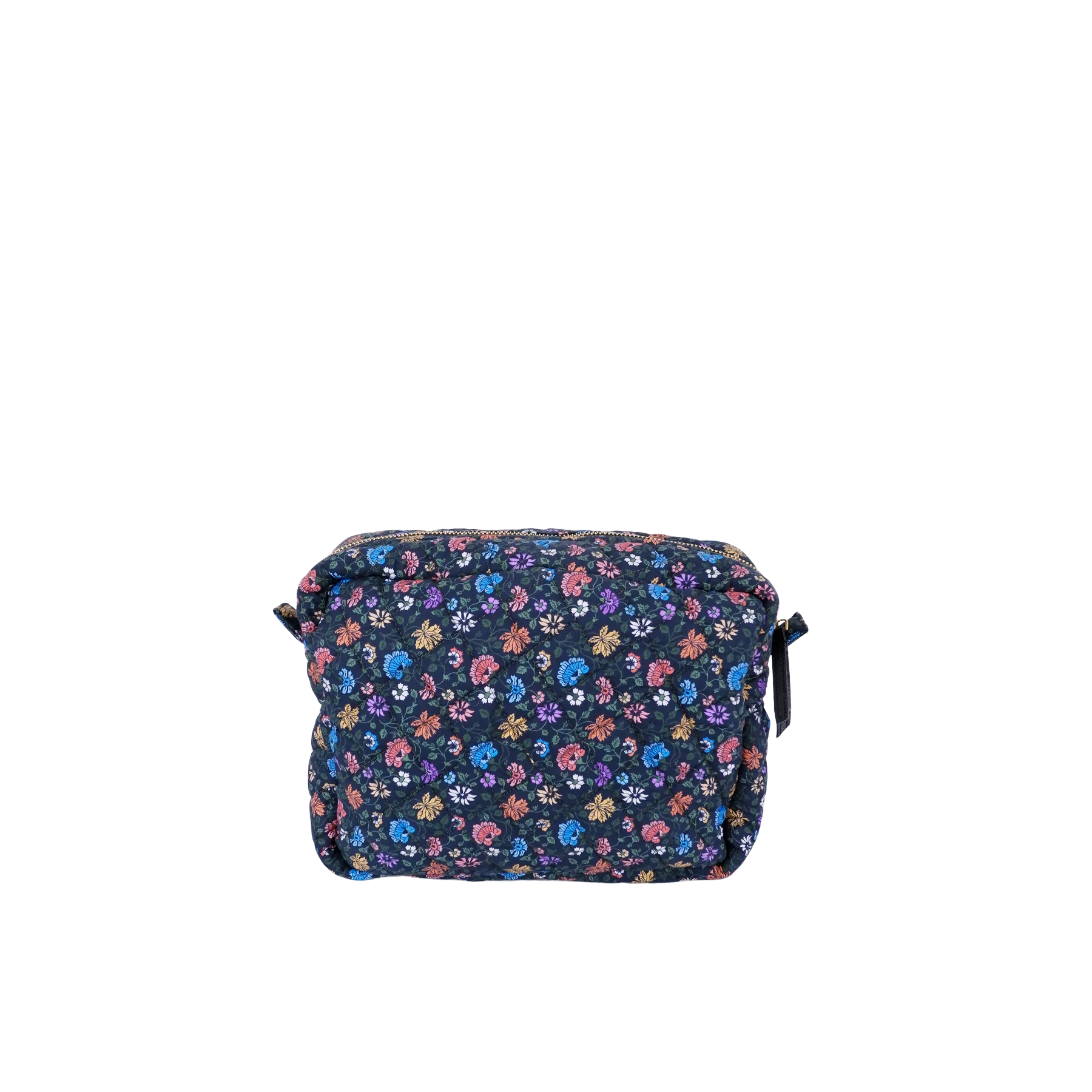 Black Colour Flora Cosmetic Small Bag