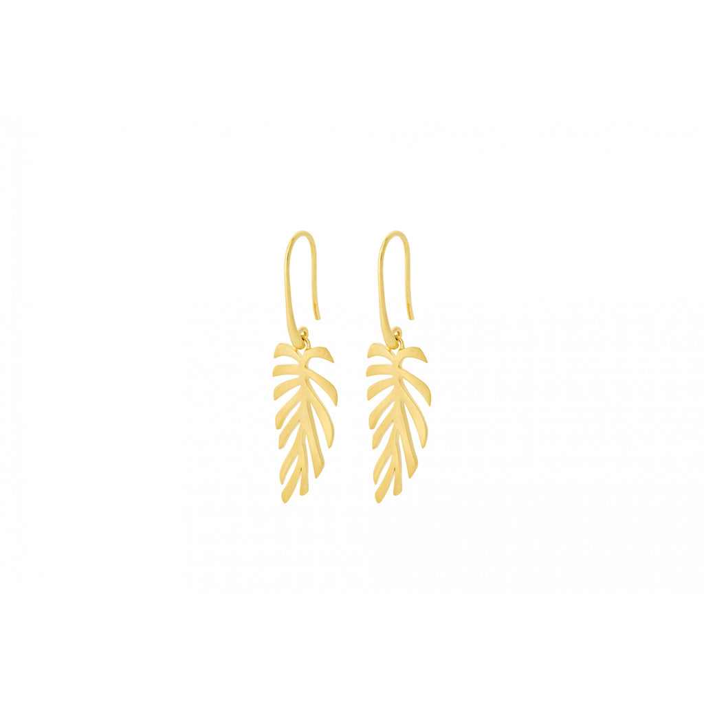 Pernille Corydon Fern Leaf Earhooks 42 mm