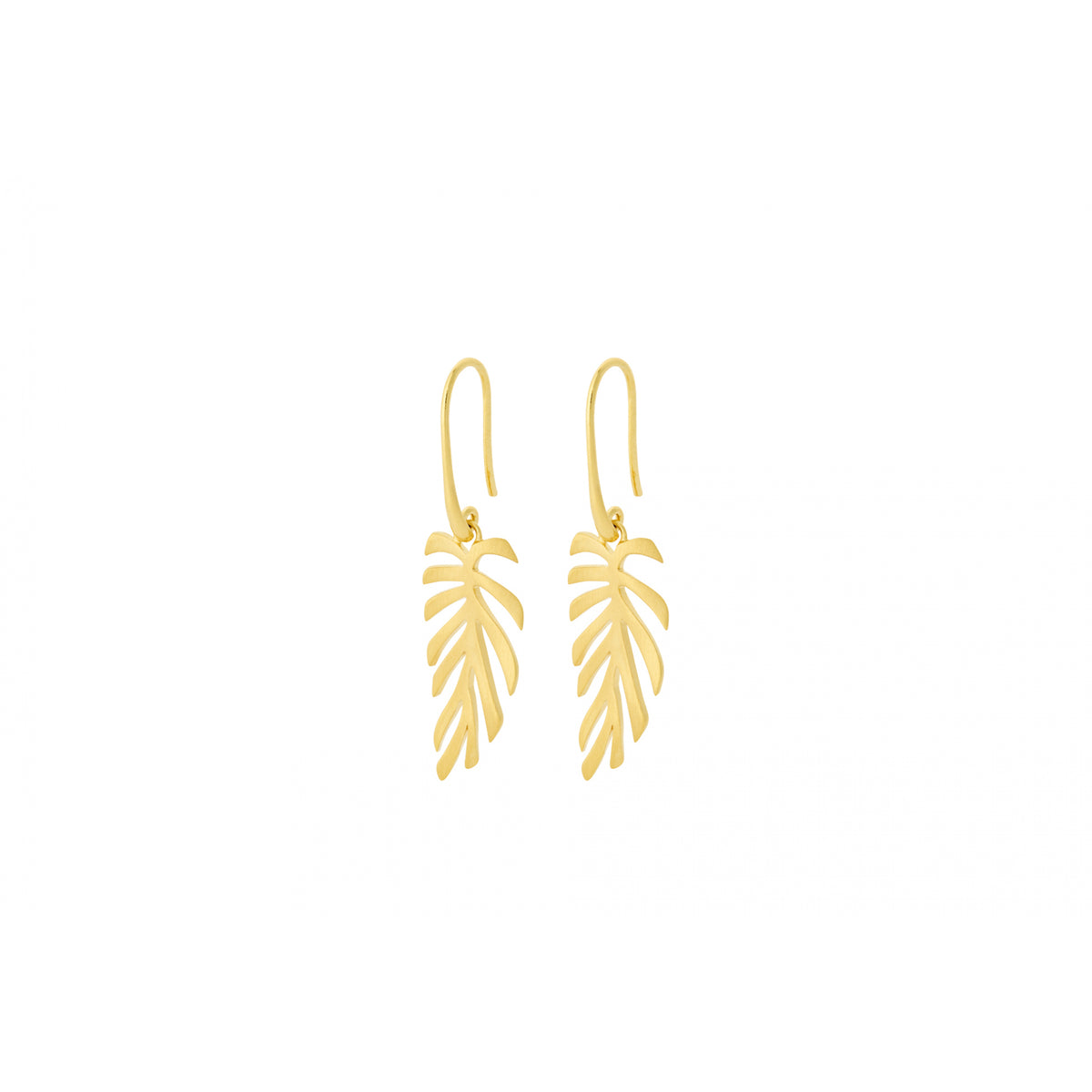 Pernille Corydon Fern Leaf Earhooks 42 mm