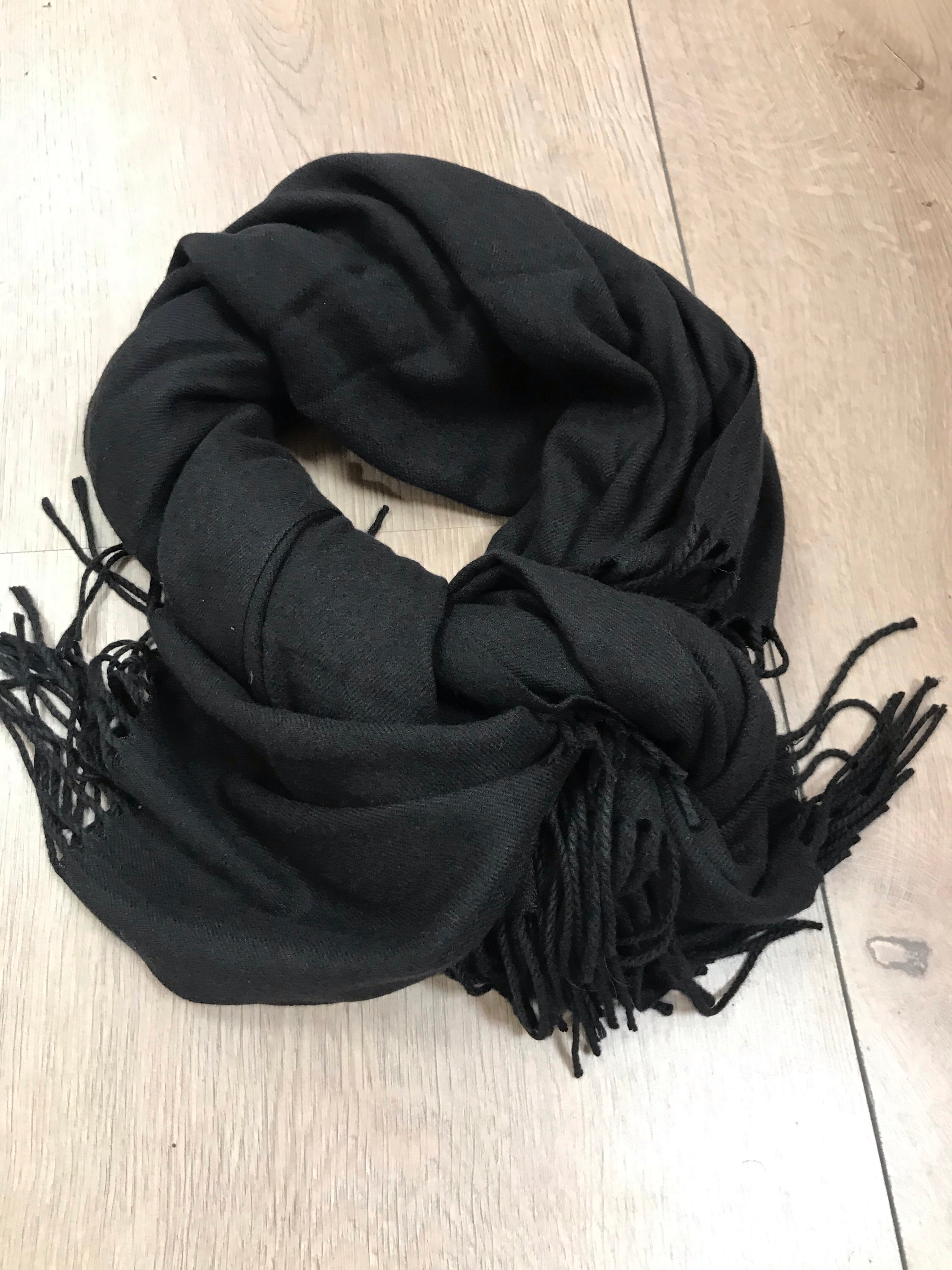 SCARF CASHMERE  THREE M (+FARVER) BLACK Seminkjole
