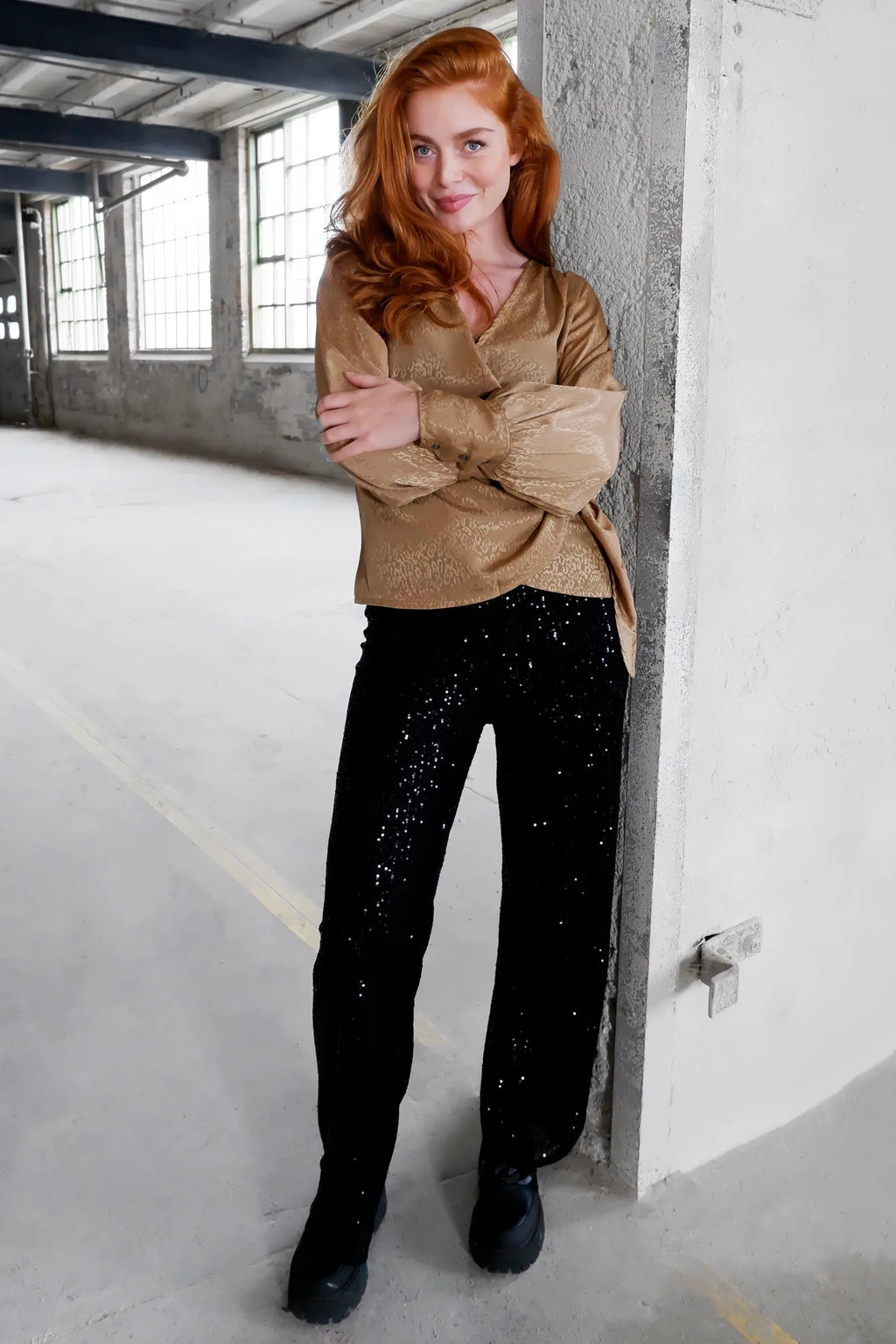 Black Colour Glam Sequin Pant